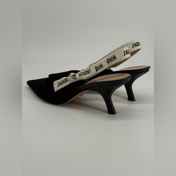 Christian Dior J'adior Slingback Pumps Black Technical Fabric Size 40 - Picture 8 of 10